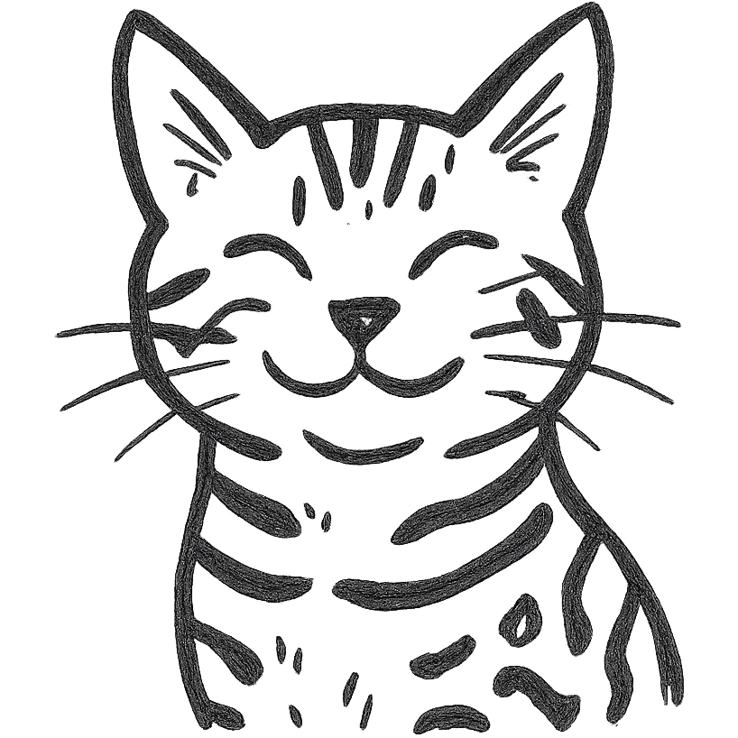 A smiling Bengal cat emoji
