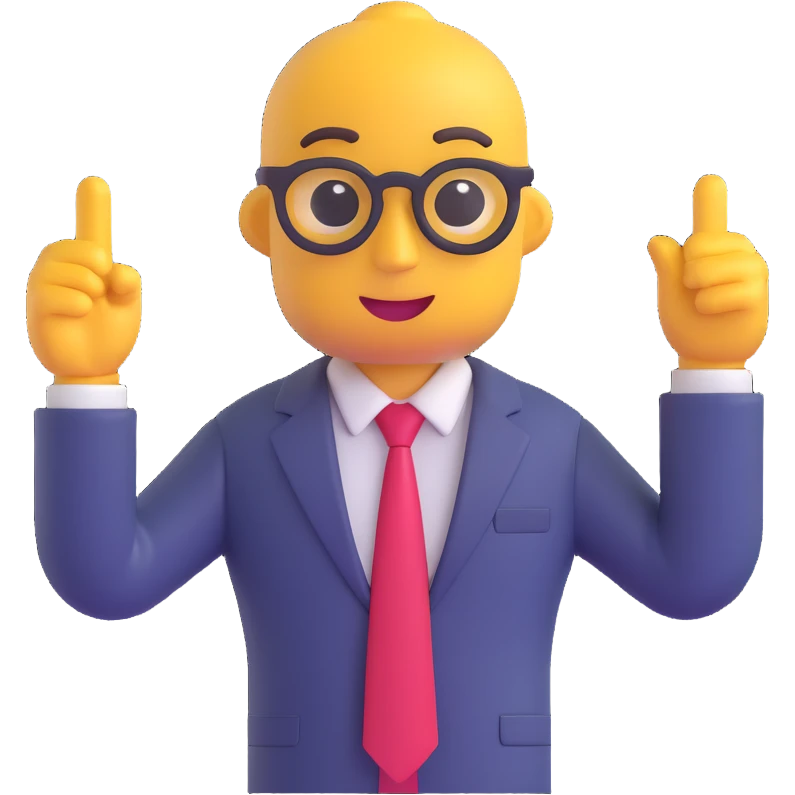 businessman, 3D emoji style emoji