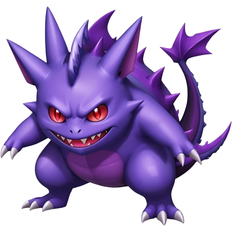 Shiny Dark Gengar-Haunter-Nidorino-fusion-hybrid full body emoji