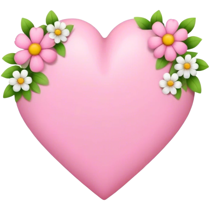 cuore rosa con fiori emoji