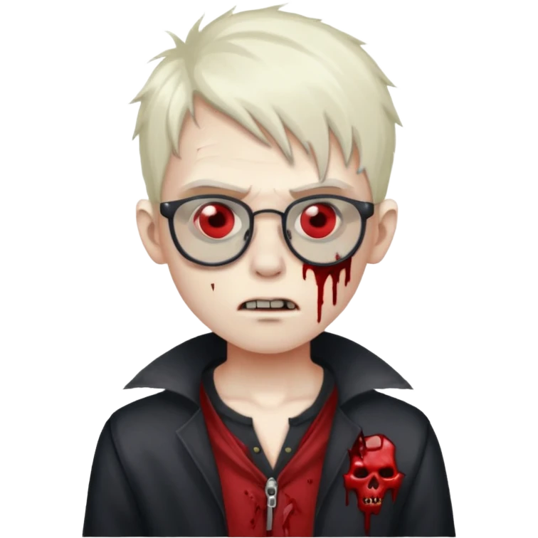 zombie vampire boy with glasses emoji