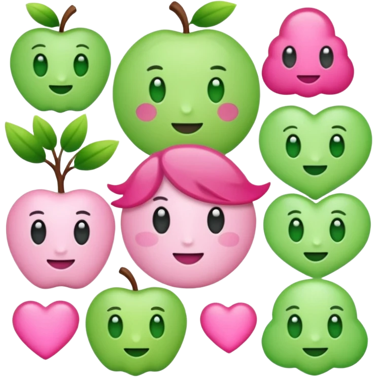 Crea una mezcla de este💚y de este😘 emoji