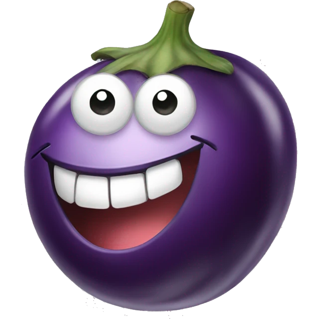 happy eggplant  emoji