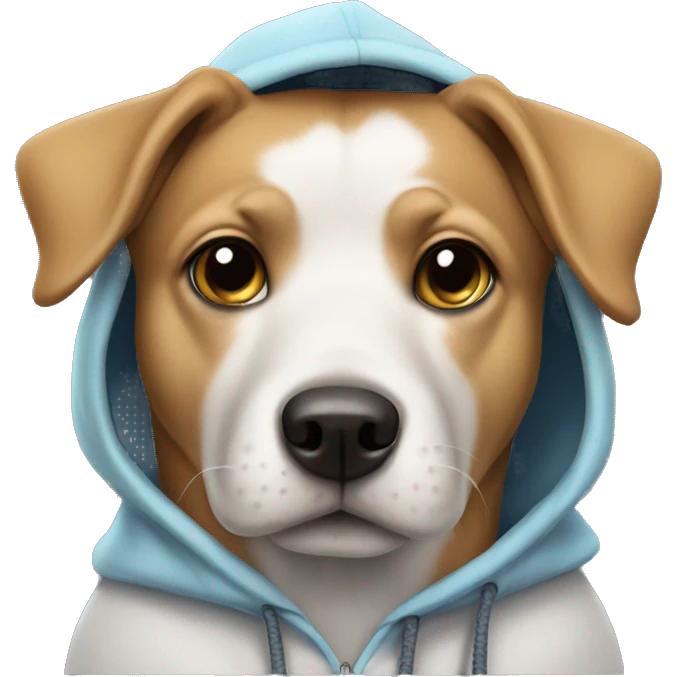 Dog wearing a hoddie emoji