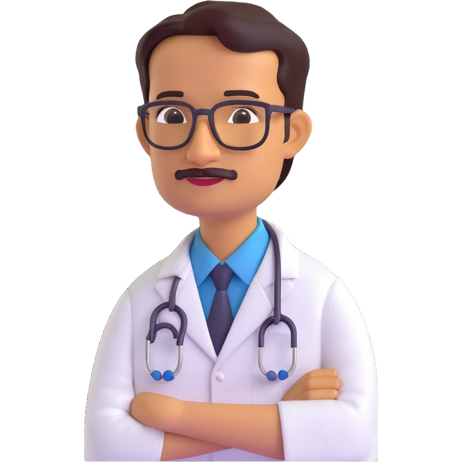 A portrait of Dr. V. Arunachalam, M.B.B.S. emoji