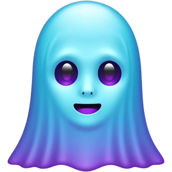 glitter cian and purple ghost no face emoji