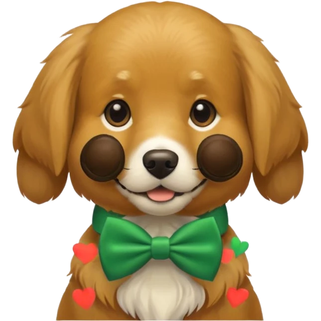 dog with a green bow tie emoji