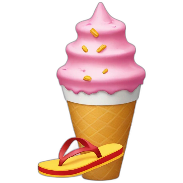 McDonald's cone and flip flops emoji