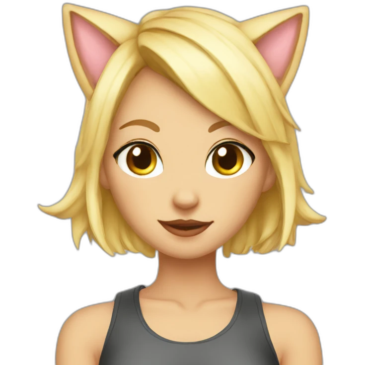 sexy blonde cat ears emoji