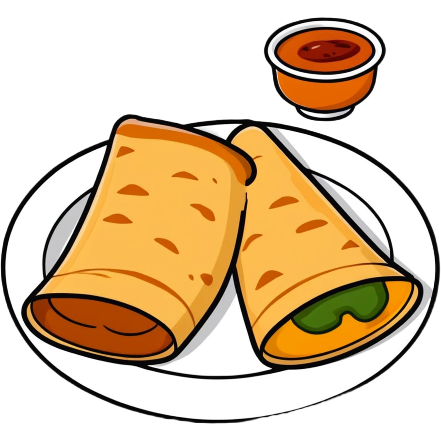 masala dosa with potato filling and chutney emoji