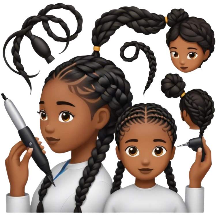 Black girl getting her hair done  emoji
