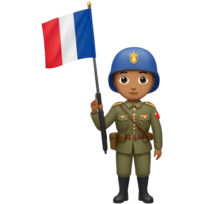 photorealistic soldier french flag emoji