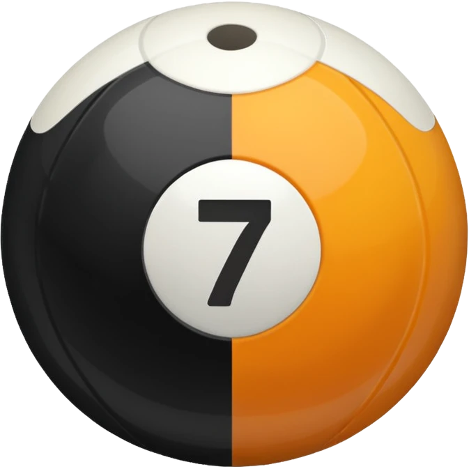 Pool ball back ball with the number 7 on it. emoji