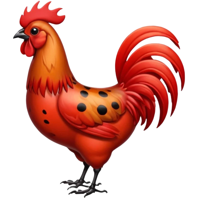 A ladybug and a rooster emoji