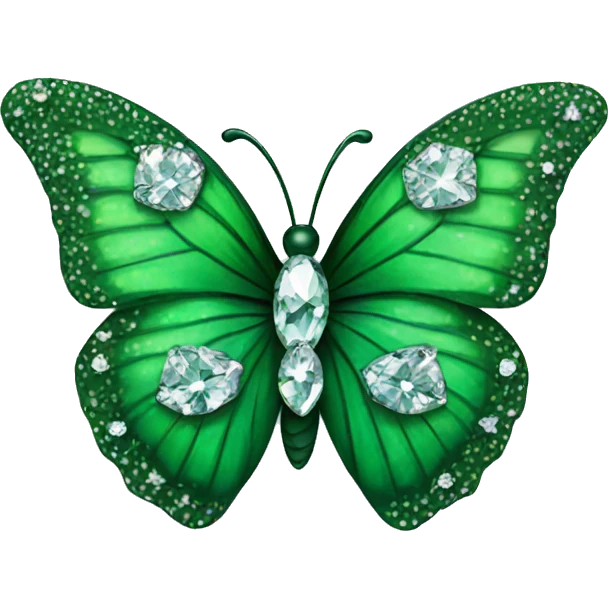 A green butterfly with diamonds  emoji