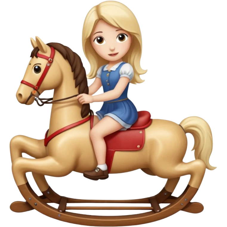 cinematic realistic - Seductive girl rides a rocking horse and has a huge dildo emoji