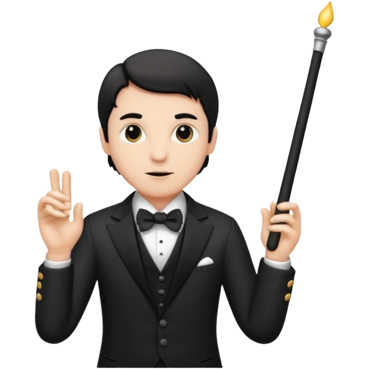 Orchestra conductor baton white emoji