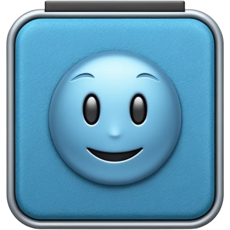 compact square scrub pad with dense textured metallic surface in dark silver tones, tightly woven mesh, slightly coarse matte finish, heavy-duty scouring, apple emoji style, soft lighting, subtle shadows, emoji scale emoji