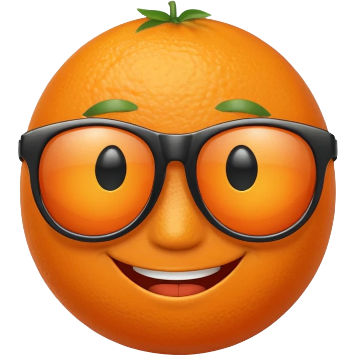 Orange with smile face with sun glasses emoji