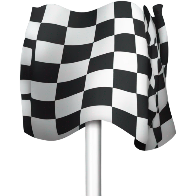 Checkered flag on a pole. Extend flag so it's longer, shorten and the flag height takes more of the pole. emoji