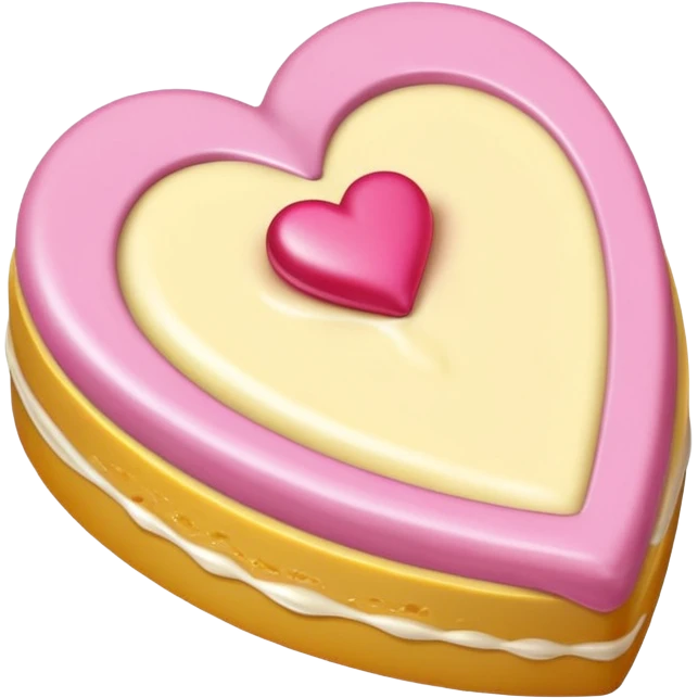 Diseña un emoji de un remolino (swirl) de mantequilla corporal, de textura muy suave y cremosa, con un pequeño corazón de color rosa brillante en la punta. Enfoque en la textura y el cuidado. emoji