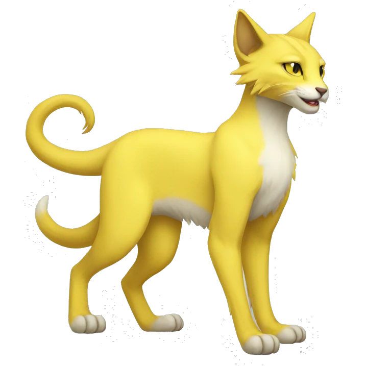Yellow lombax-sergal-cat full body emoji