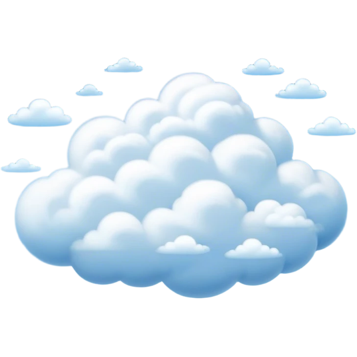 Cinematic Realistic Clouds Emoji, Fluffy and soft, with gentle, swirling white clouds floating effortlessly in a deep blue sky. The clouds drift lazily across the horizon, casting shadows and playing with the light in a peaceful and dreamy way. Soft glowing outline, capturing the essence of calm, serenity, and endless sky in a dreamy cloudscape! emoji
