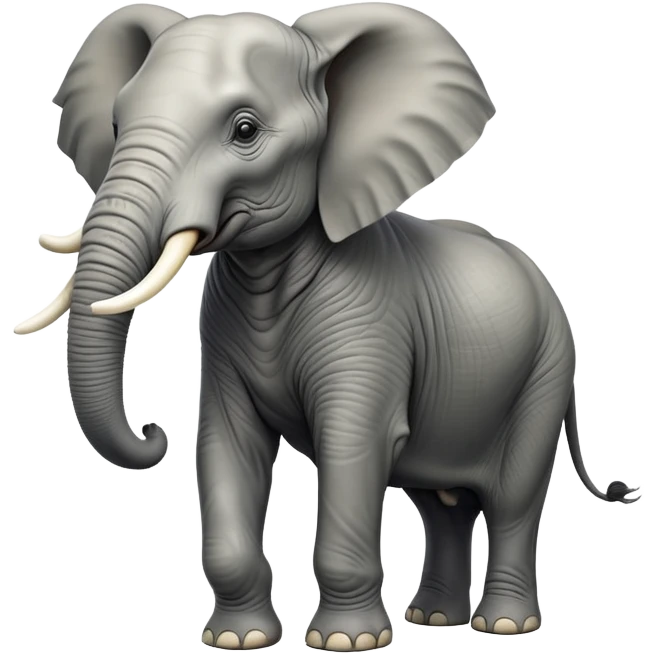 cinematic-elephant-realistic-full-body-standing-emoji,-massive-frame-calmly-balanced,-long-trunk-curled-slightly,-head-tilted-dramatically,-wrinkled-grey-skin,-majestic-tusks-catching-the-light,-simplified-yet-realistic-focused-features,-highly-detailed,-glowing-with-an-almost-sarcastic-glow emoji