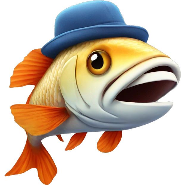 fish wearing a hat emoji