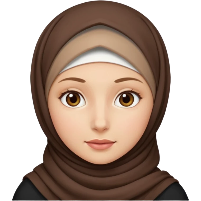 Make a girl with a hijab apple emojies styles and make her white and only her face appear and looking forward not left or right emoji