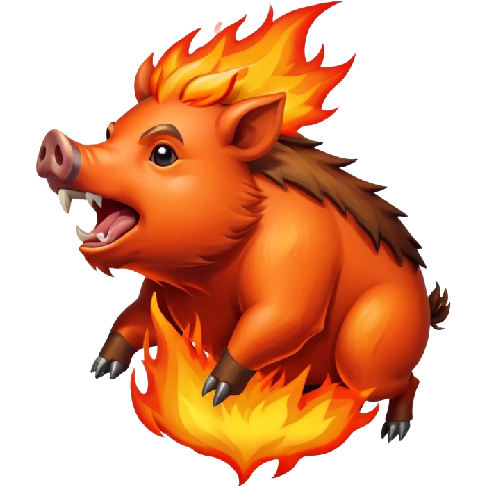 Boar on fire emoji