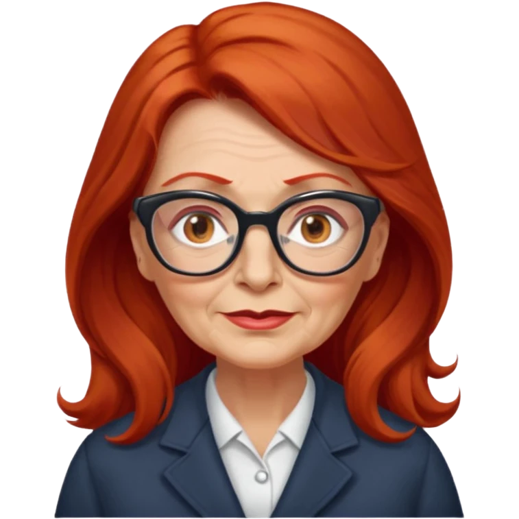 Heavy set older 50's long red hair women hazel eyes emoji