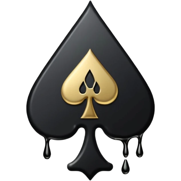 Ace of spades black very  slimey drip effect. White background emoji