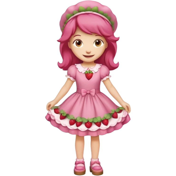 modern day cartoon character strawberry shortcake full body emoji