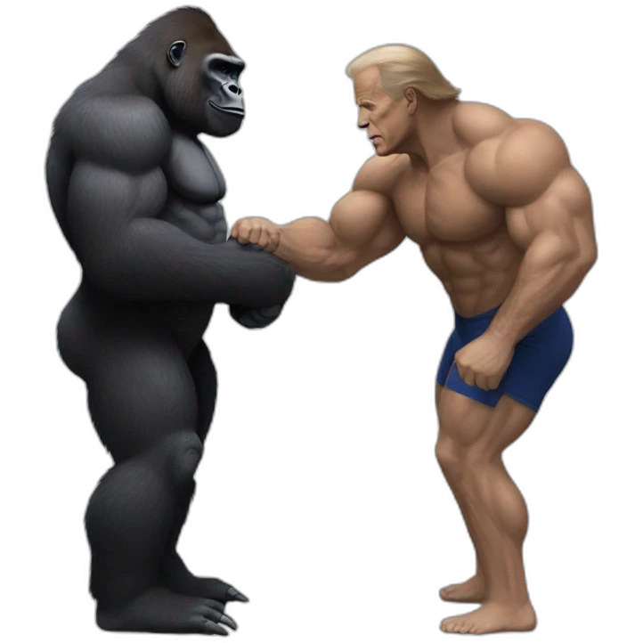Big Buff Gorilla meeting Joe Biden emoji