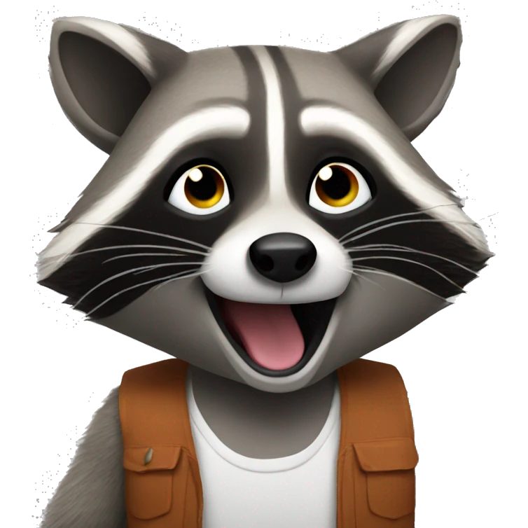 Raccoon partying emoji