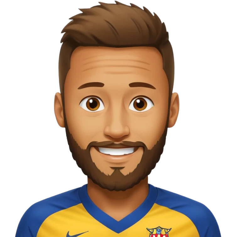 Neymar avec beaucoup de barbe qui rigole  emoji