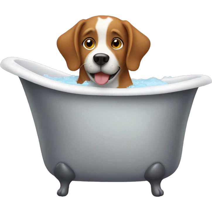 A dog in a bath tub emoji