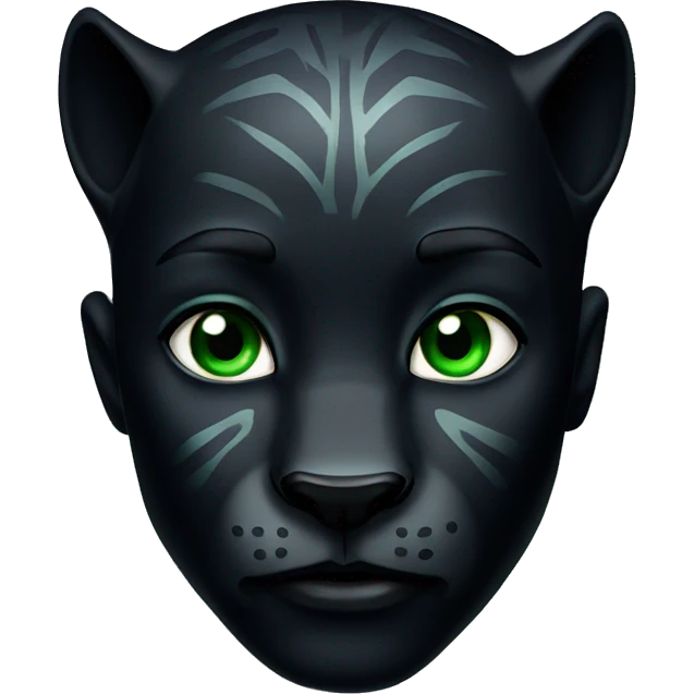 Black panther with green eyes emoji