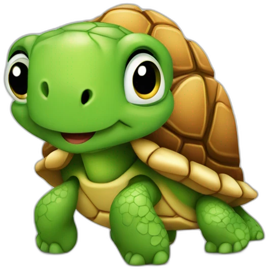Une tortue avec un coeur emoji