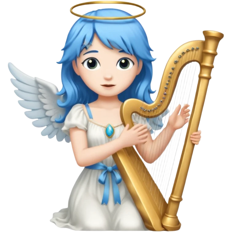 Blue-haired angel holding harpir






























 emoji
