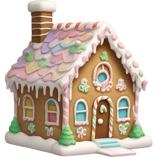 Pastel gingerbread house emoji