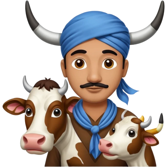 Indian man withh cow emoji