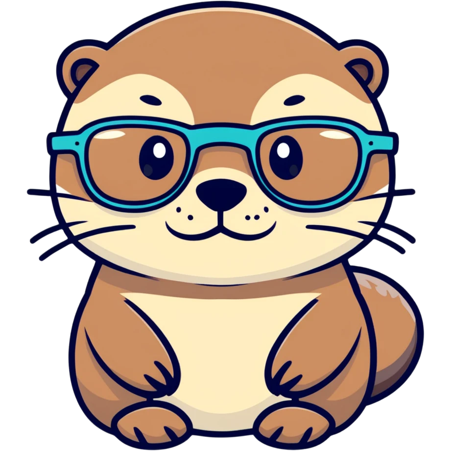 Otter with glasses emoji
