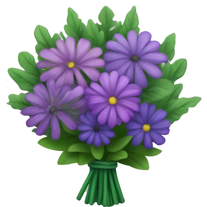 Green and purple bouquet  emoji