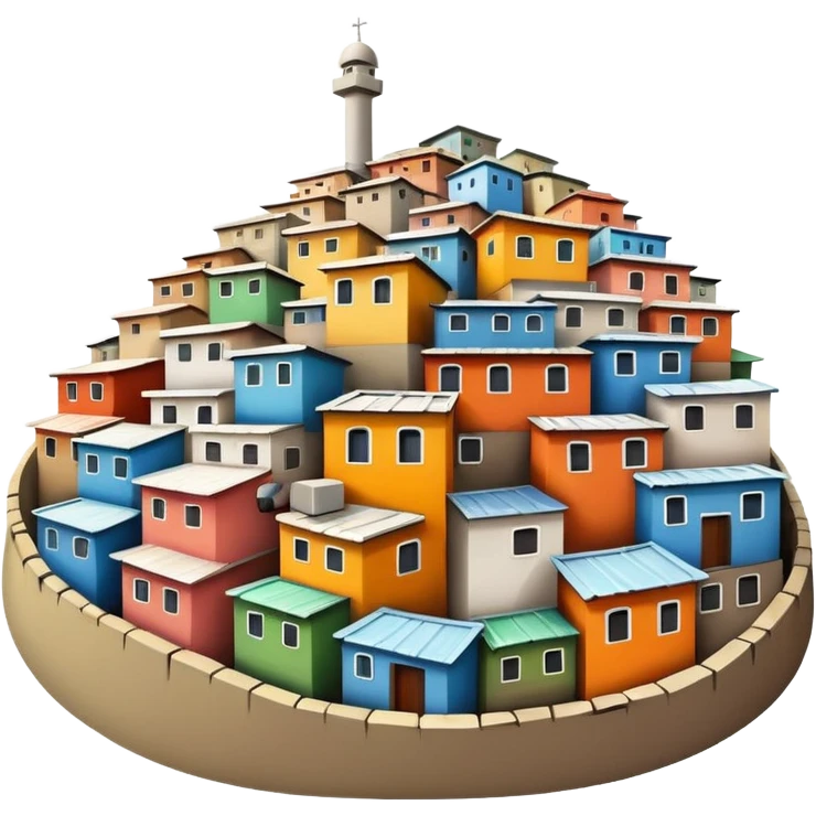 favela with narrow alleys and rooftops emoji