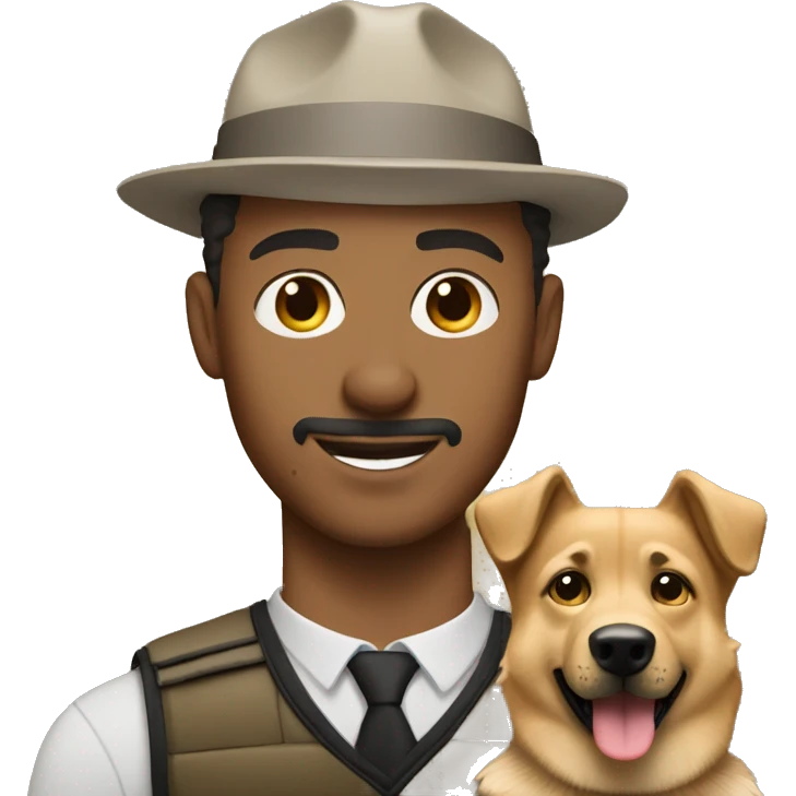Light skin man with German shepherd  emoji