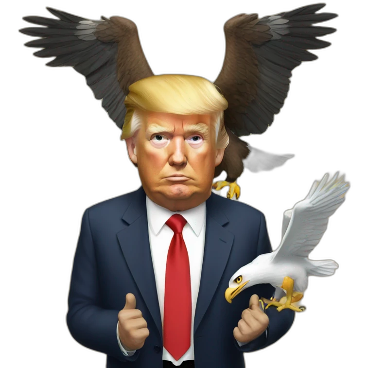 Donald Trump with an eagle  emoji