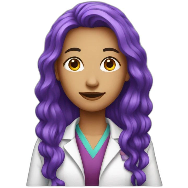 scientist women young with purple long hair emoji