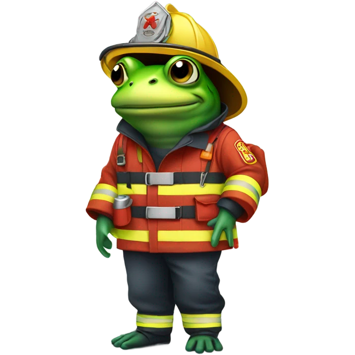 frog with a firefighter cloth   emoji